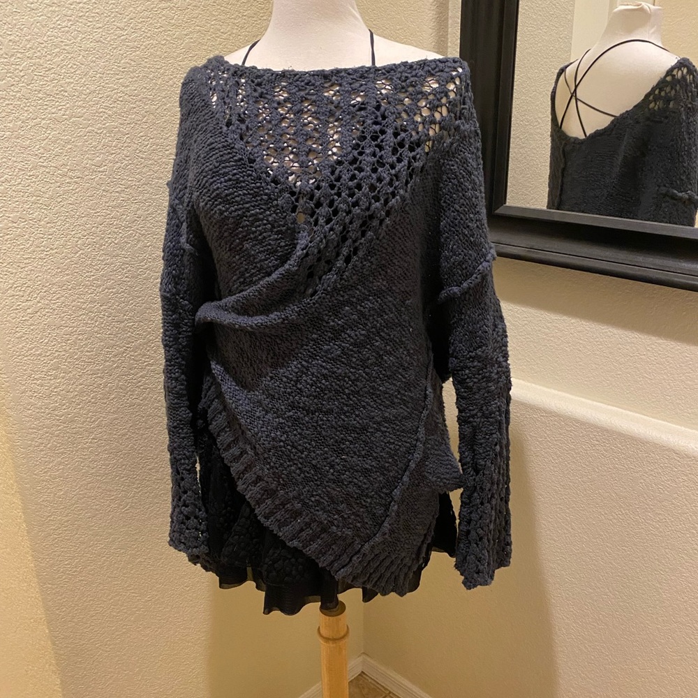 M Dark Grey Knit Free People Sweater